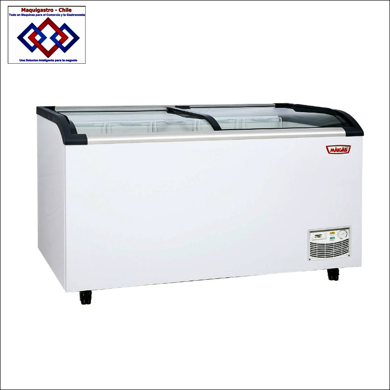 Congeladora Tapa Vidrio Curvo de 470 Litros