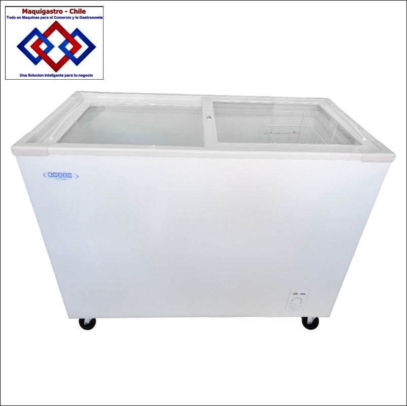 Congeladora Tapa Vidrio Plano de 250 Litros Dual