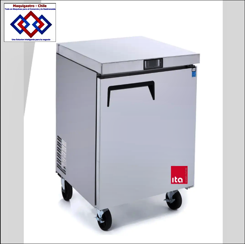 Meson de trabajo Refrigerado 200 Lts. 1 puerta en Acero Inoxidable de 70 x 76 x 93 cm para congelados