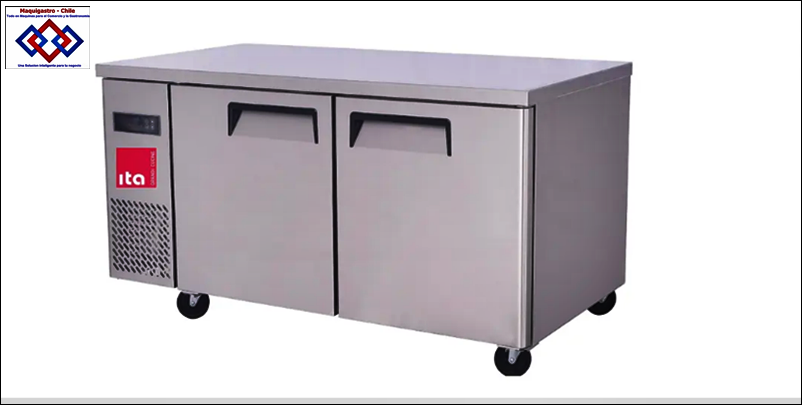 Meson de trabajo Refrigerado 270 Lts. 2 puertas en Acero Inoxidable de 120 x 70 x 80 cm para congelados
