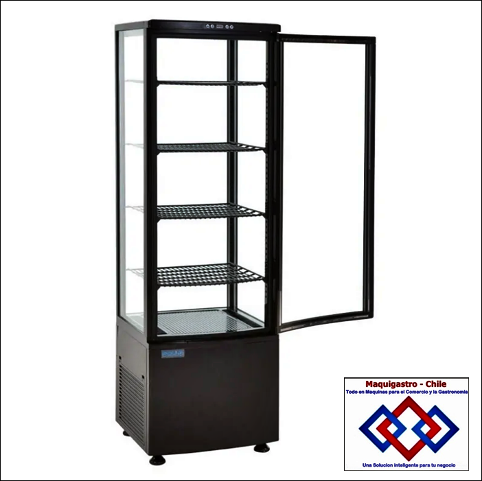 Vitrina Pedestal Refrigerada Negra 235 Litros
