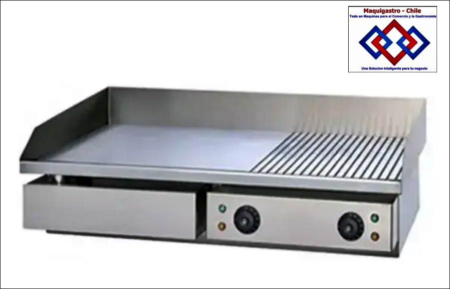Plancha Churrasquera Lisa y Acanalada sobremesa de 73x48 cm