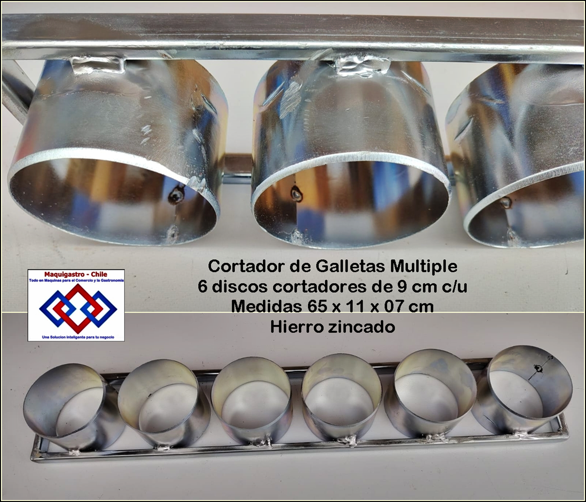 Cortador de masas manual múltiple de 6 unidades redondas de 09 cm